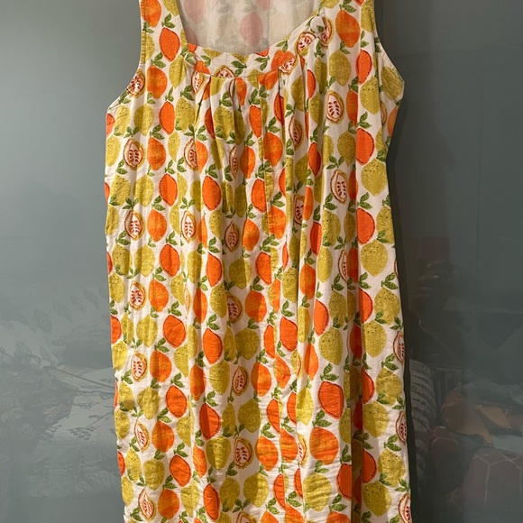 Cute Citrus Print Sleeveless Mini Dress - Picture 1 of 4